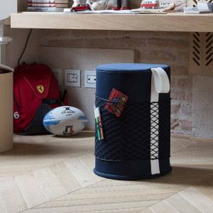 EVRLWBZMBREVER Life Design Дизайнерский табурет с ручкой - Roll Roll Сапфировая синяя и белая ручка