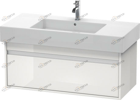KT669102222 Тумбочка подвесная Ketho #KT6691 1000 x 455 мм Белый глянцевый декор Duravit