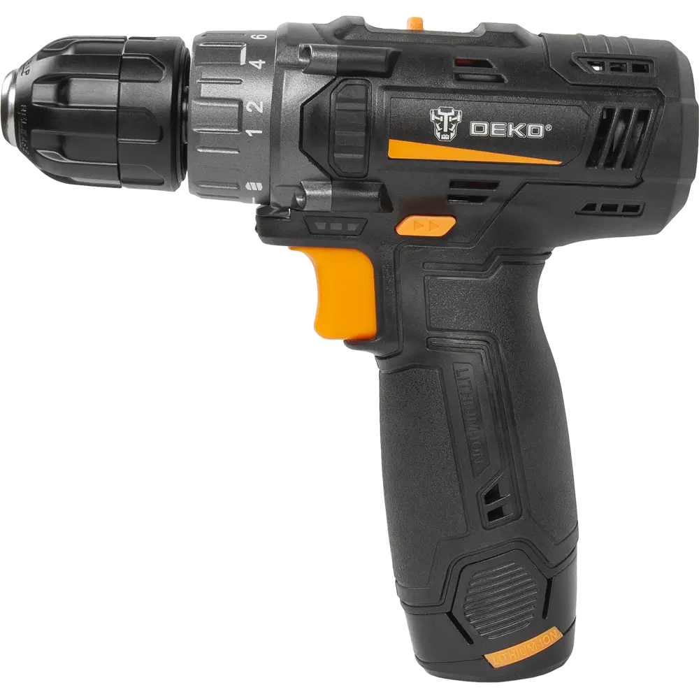 Дрель-шуруповерт аккумуляторная Deko GCD12DU3 12 В Li-ion 2x3 Ач набор сверл и бит STLM-2160884 - Вид №2