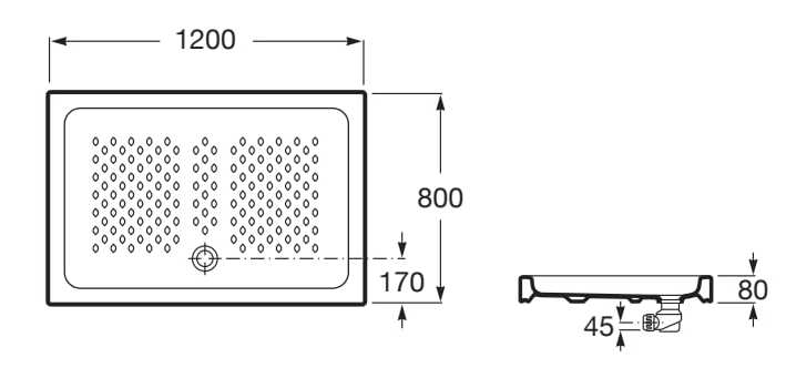 Керамический нескользящий прямоугольный поддон для душа Roca ITALIA 3740H ARCH-00093208 - Вид №7