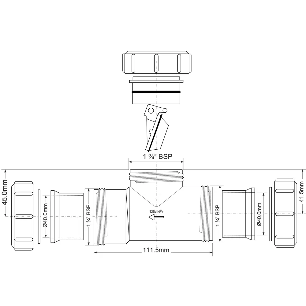Клапан обратный McAlpine 40 мм T28M-NRV-40 82422834 STLM-2154203  - Вид №3