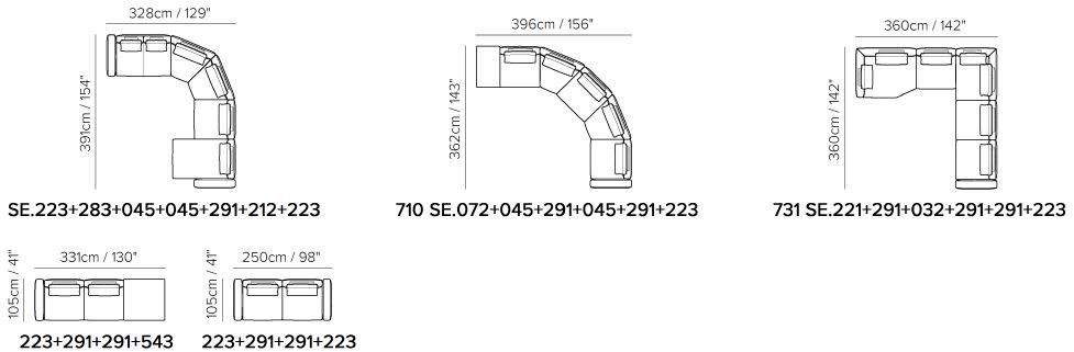 Natuzzi Модульный тканевый диван Dominio sun-id-1488233 - Вид №4