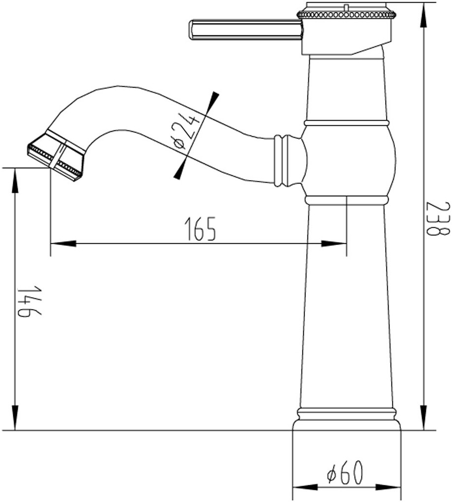 Смеситель ZorG Antic A 311U-BR для раковины, бронза - Вид №1