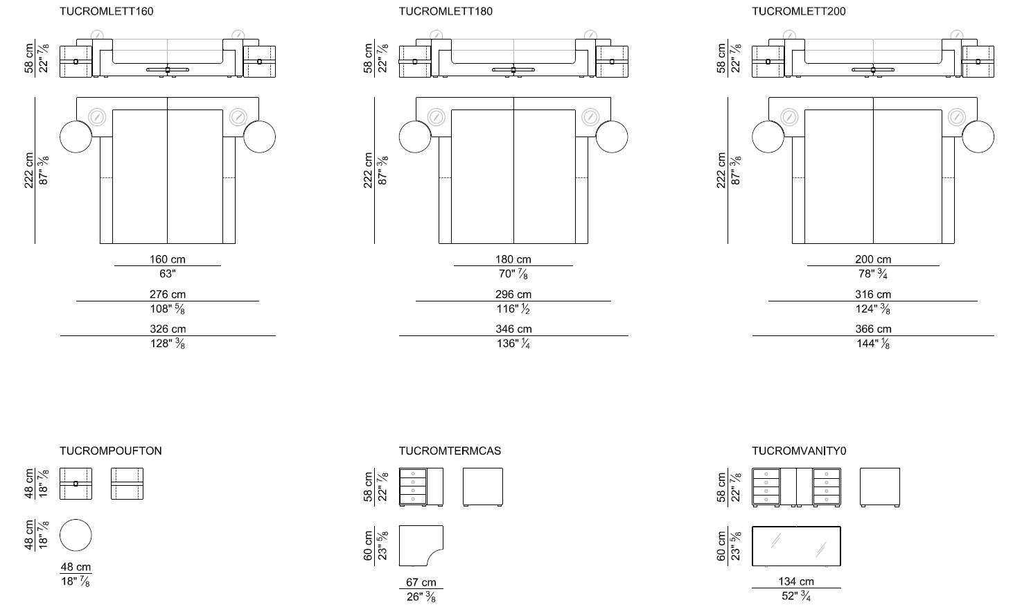 Кожаная двуспальная кровать со встроенными тумбочками i 4 Mariani Tukroma ARCH-00086455 - Вид №9