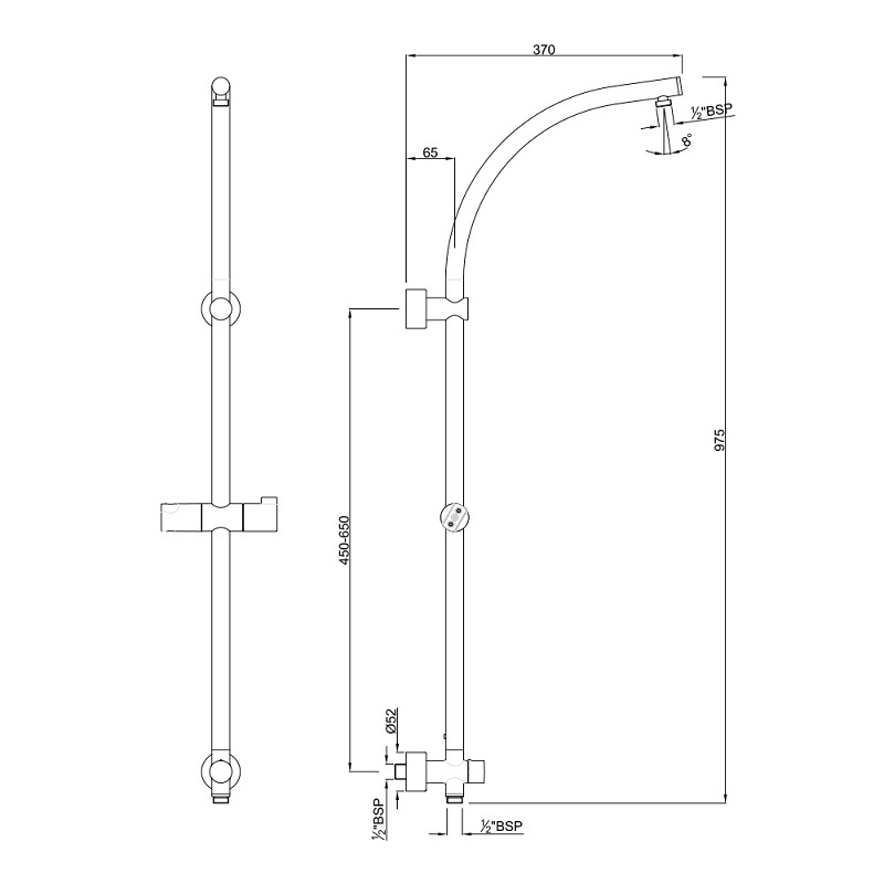 SHA-CHR-1215R Душевая штанга Jaquar Shower Pipe Santreyd  - Вид №1