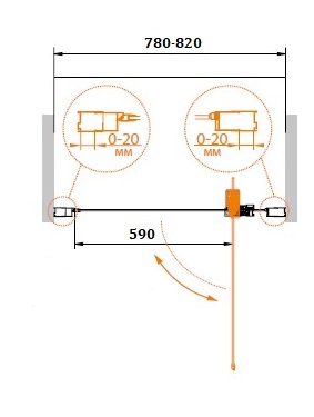 Душевая дверь в проем CEZARES RELAX-BA-1-80-C-Bi - Вид №2