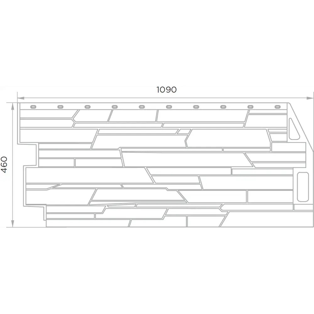 Панель фасадная полипропилен 460x1090 мм цвет белый FINEBER Нет STLM-2010133 - Вид №1