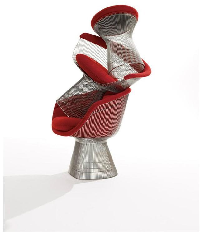 KNOLL Низкий табурет из стали и ткани Platner sun-id-1397116 - Вид №6