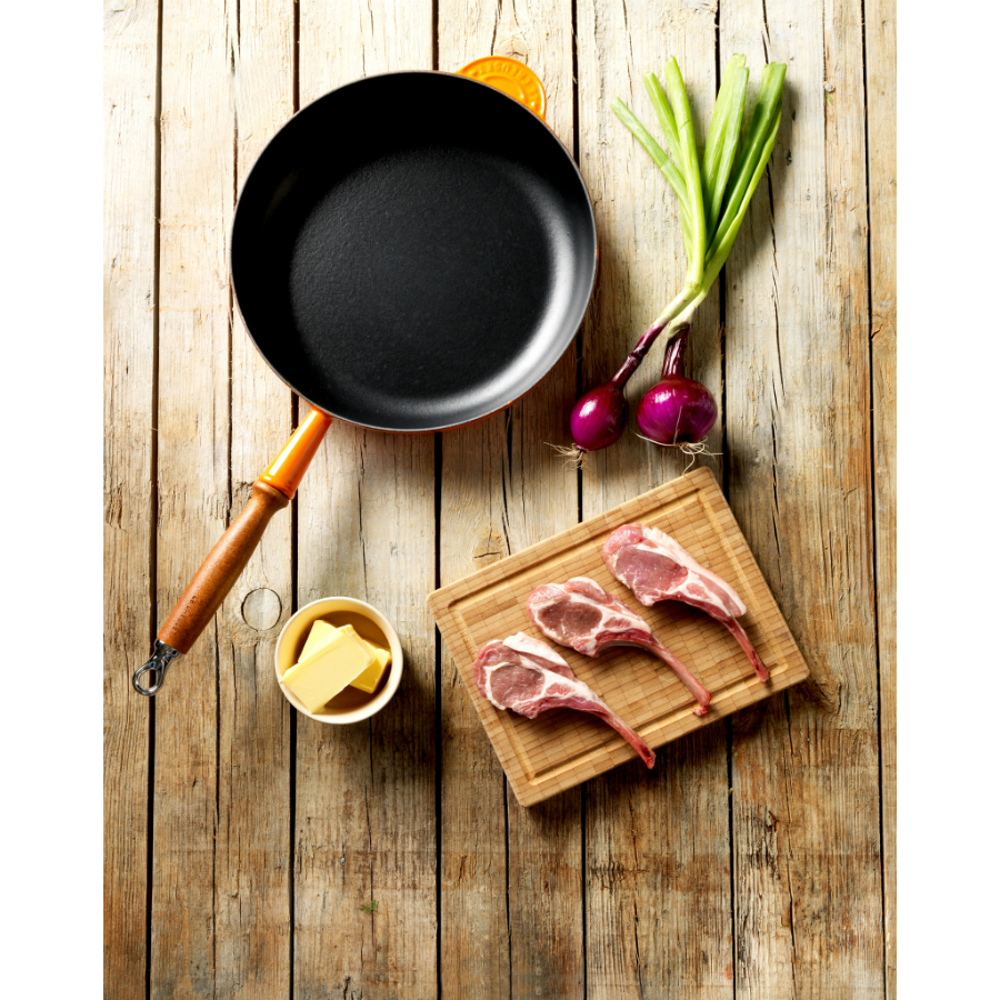 Сковорода чугунная Le Creuset с деревянной ручкой, Ø28 см, оранжевая 20058280900460 - Вид №1