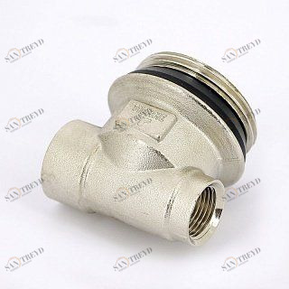 Концевик (тройник) для коллектора TIEMME 1/2"х1"1/4х3/8" никелированный 1950032