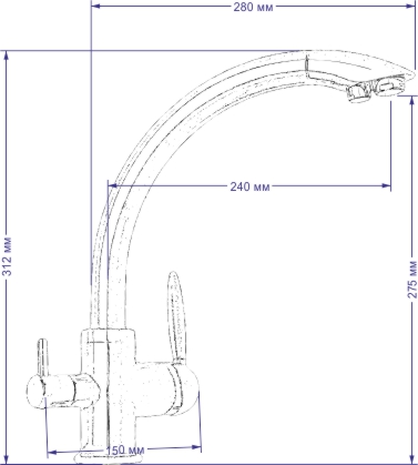 Кухонные смесители Barcelone SSL-5381-WP SEAMAN - Вид №2