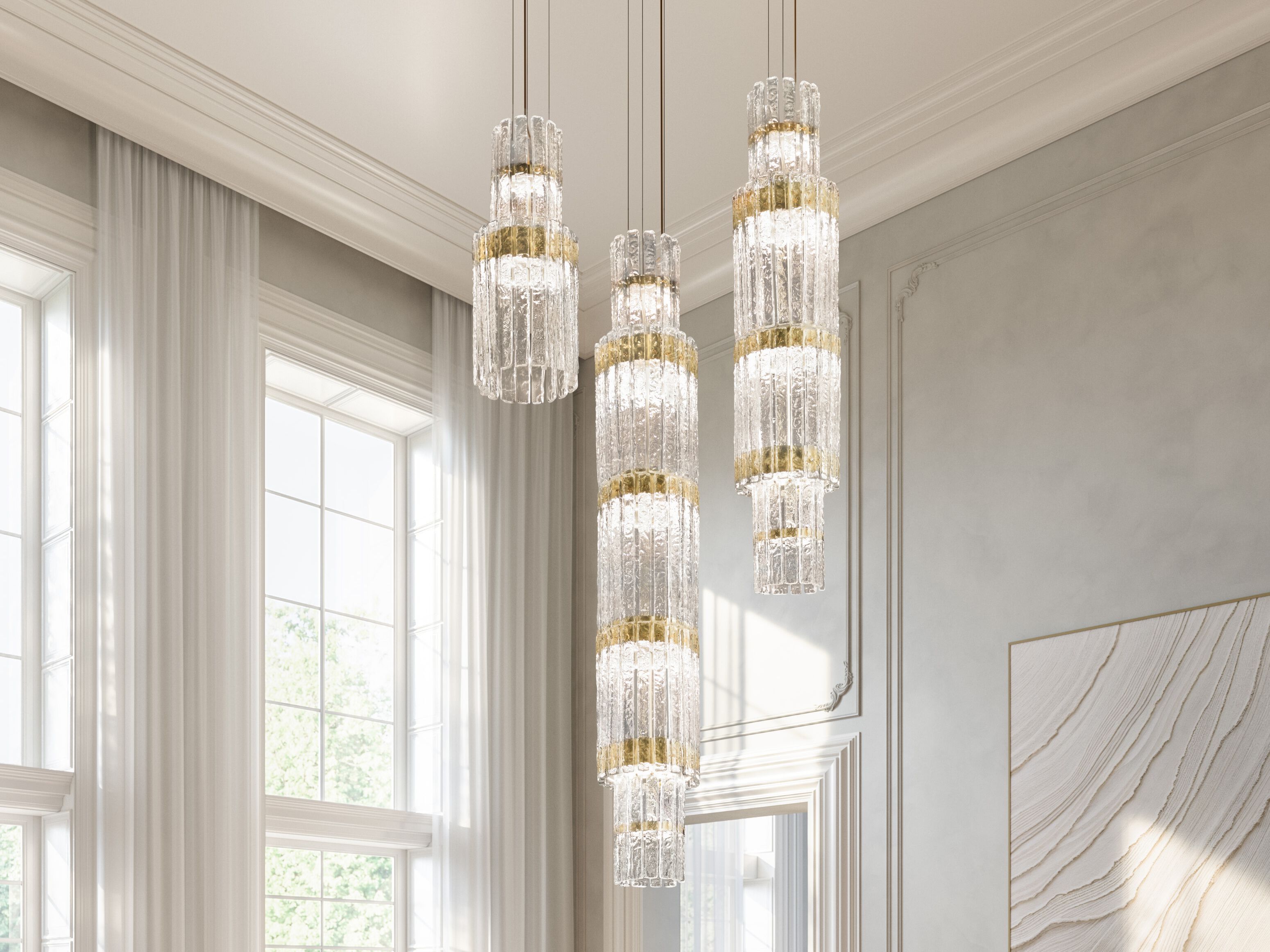 Стеклянный светодиодный подвесной светильник Masiero ARCH-00038794 - Вид №1