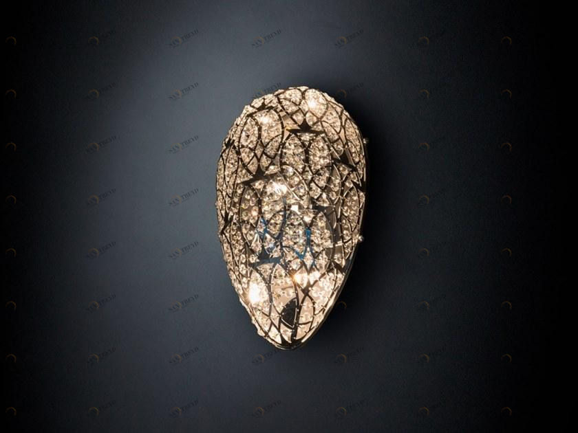VGnewtrend Настенный светильник из нержавеющей стали с кристаллами Arabesque egg 7511769.97/.98 