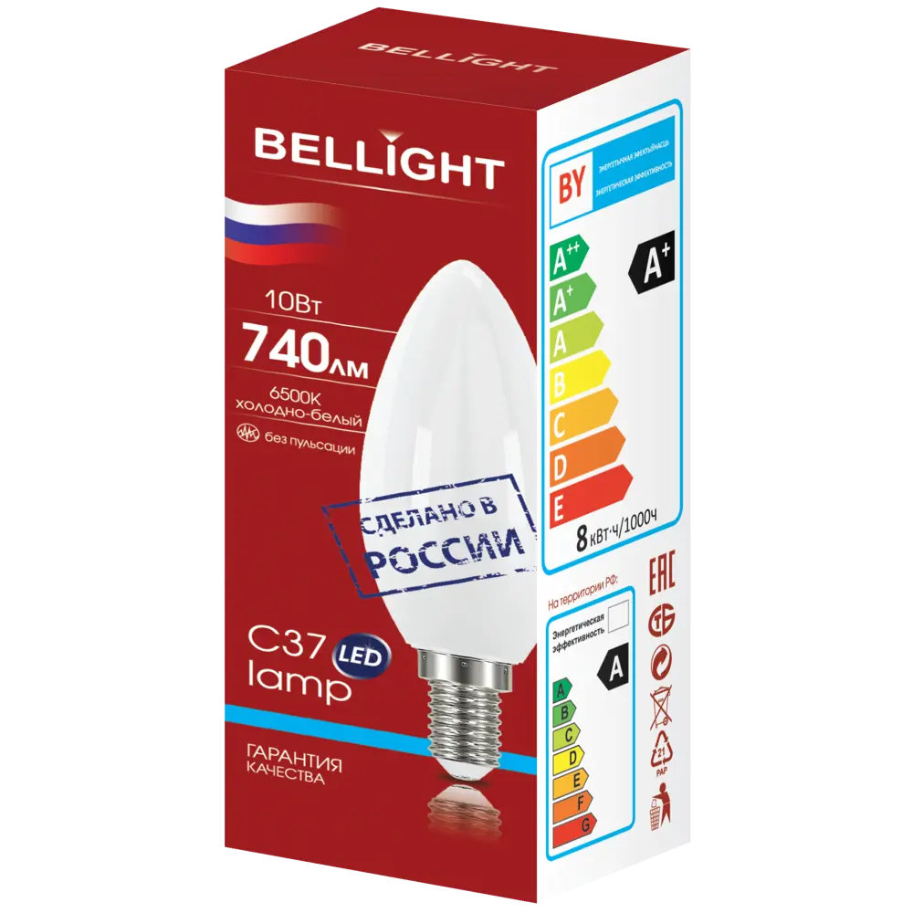 BELLIGHT LED лампа Е14 свеча 10Вт холодный белый свет 86853383 STLM-0923852 - Вид №3
