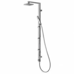 CRIPD511 Многофункциональная душевая стойка с 3 выходами для скрытого термостатического корпуса, регулируемая насадка для душа с защитой от накипи, гибкий шланг LONG LIFE, ручной душ с защитой от накипи и регулируемые форсунки, комбинированные выходы Cris