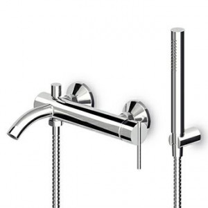 ZXS139 Смеситель ванна-душ внешний однорычажный с переключателем, аэратором, душевым комплектом. Zucchetti Zxs