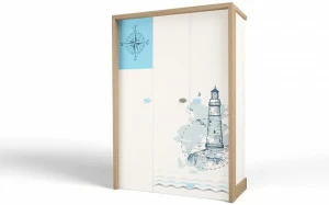 Шкаф ABC-KING 3х дверный MIX OCEAN (голубой)