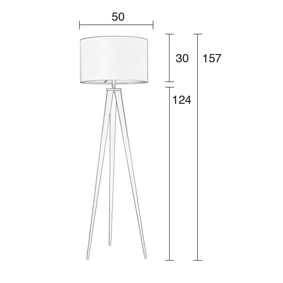 Лампа напольная Tripod, серая Zuiver 5000800 - Вид №9