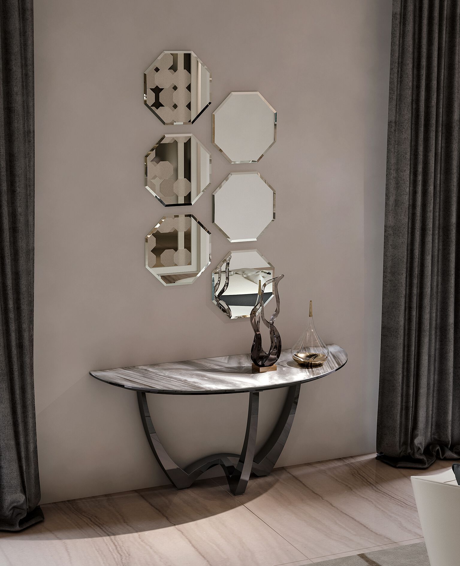 Деревянная овальная консоль Bizzotto Italia Atmosphera ARCH-00082471 - Вид №1