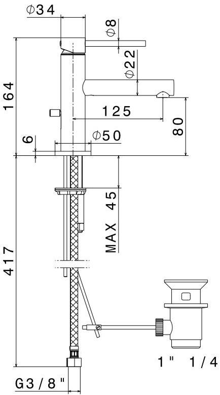 newform Смеситель для умывальника, однорычажный, на столешницу, на одно отверстие Mini-x 61310 - Вид №3
