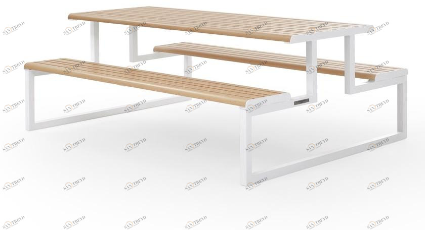 Urbantime Прямоугольный стол для пикника со встроенными скамейками Ventiquattrore.h24 sun-id-1480925