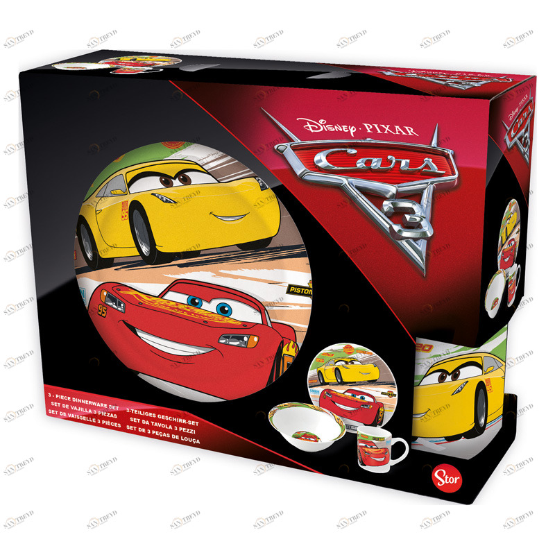 Набор детской керамической посуды в подарочной упаковке "Тачки 3", 3 предмета STOR ТАЧКИ 335869 Красный Santreyd 