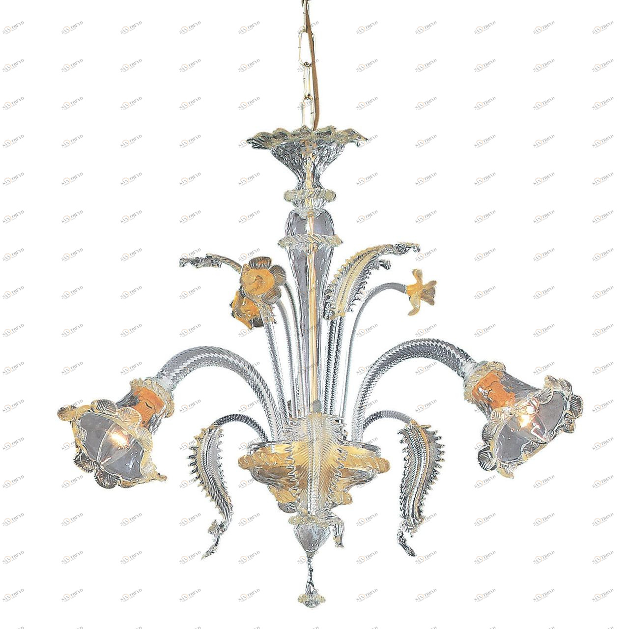 Подвесная люстра Ideal Lux Rialto SP3 IDEAL LUX ДИЗАЙНЕРСКИЕ, RIALTO 057421 Желтый 