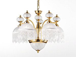 Подвесной светильник из латуни и стекла