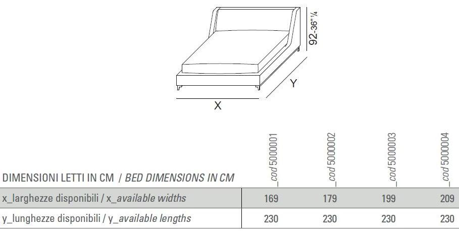 Vibieffe Кровать из ткани или кожи с мягким изголовьем sun-id-1428775 - Вид №3
