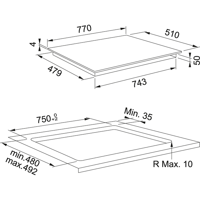 Варочная панель  FSM 804 I B BK Franke Smart FSM 804 I B BK Чёрное стекло  - Вид №1
