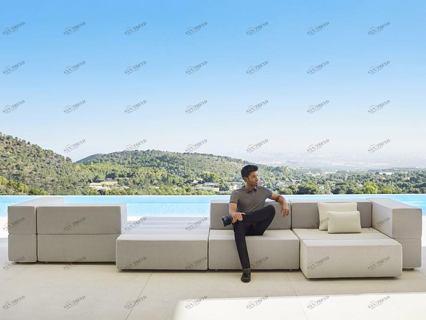 VONDOM Садовый диван из модульной ткани Tablet sun-id-1411241