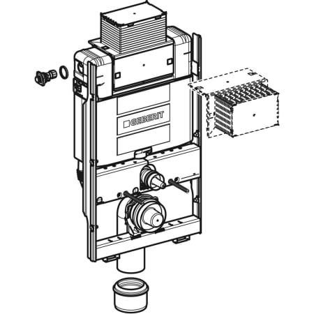 GEBERIT 461.141.00.1 Инсталляция Geberit GIS для подвесного унитаза, 87 см, со смывным бачком скрытого монтажа Omega 12 см  - Вид №1
