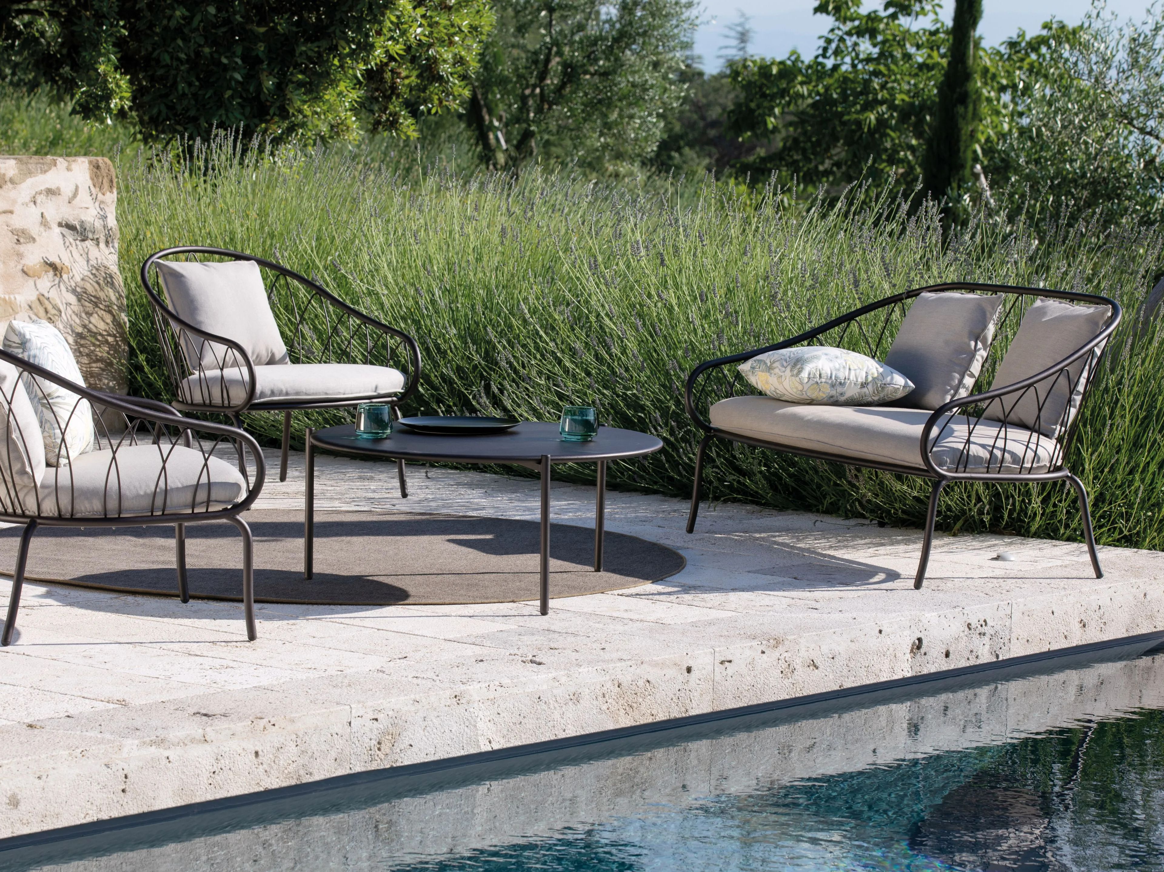 2-местный металлический и тканевый садовый диван Vermobil Флора ARCH-00089309 - Вид №2