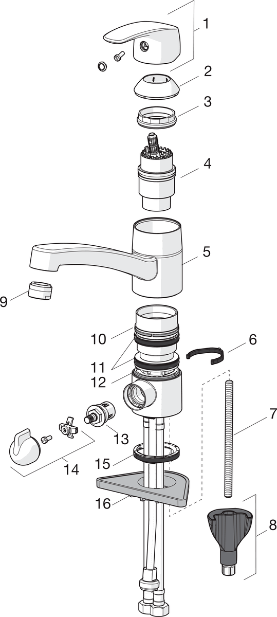 Oras 1035S Смеситель для кухни с клапаном 1035S Safira Хром  - Вид №4