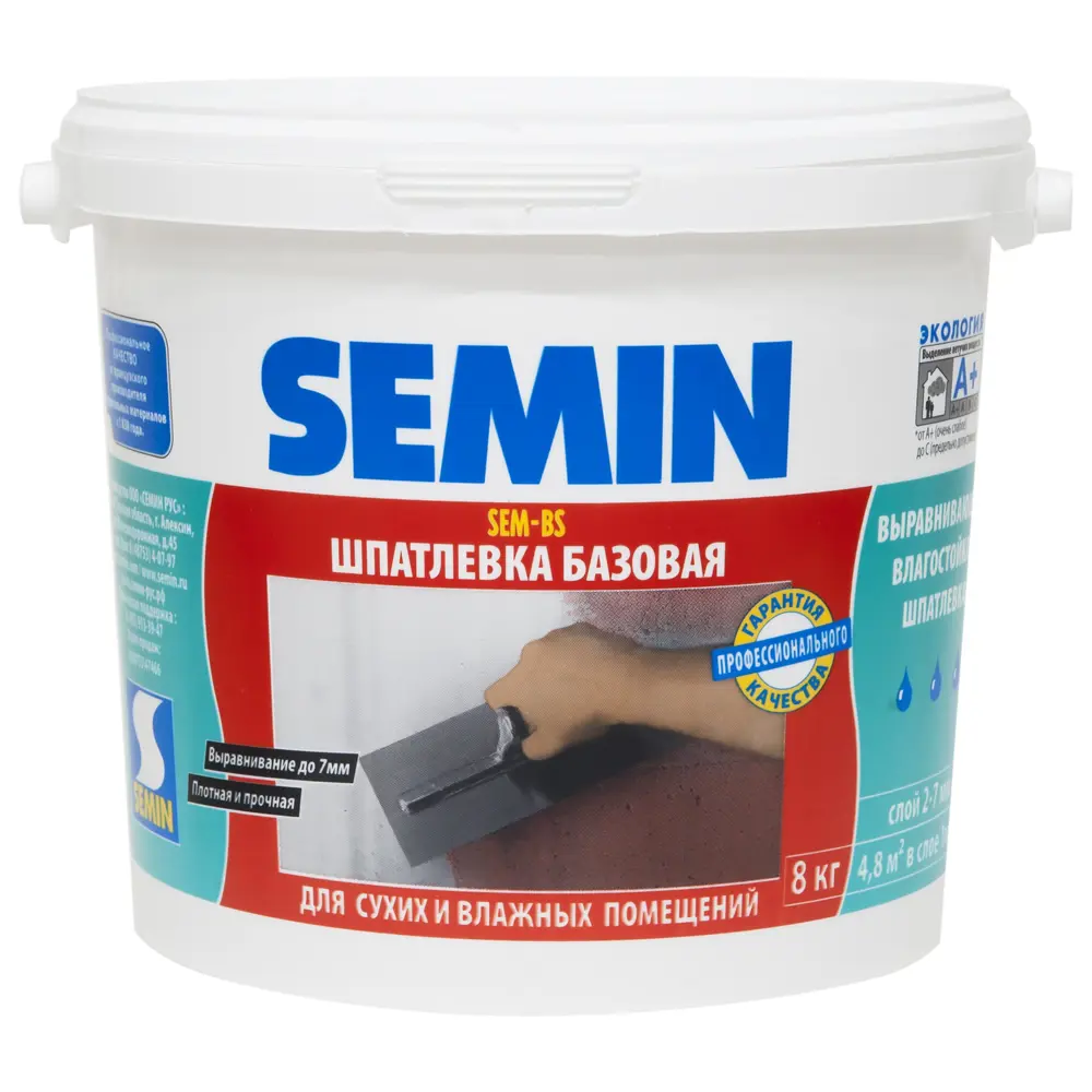 Шпаклёвка базовая Semin Sem-BS, 8 кг 16420405 STLM-2167897