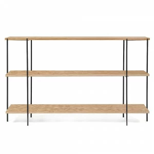 Стеллаж черный с полками темный дуб Florian black INTELLIGENT DESIGN  260769 Бежевый