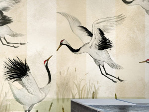 Восточные обои ПВХ бесплатно, экологически чистые, моющиеся