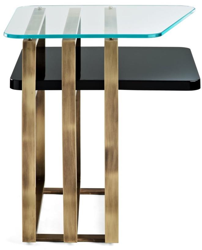 MARIONI Квадратный лакированный деревянный журнальный столик Palm 02963 - Вид №1