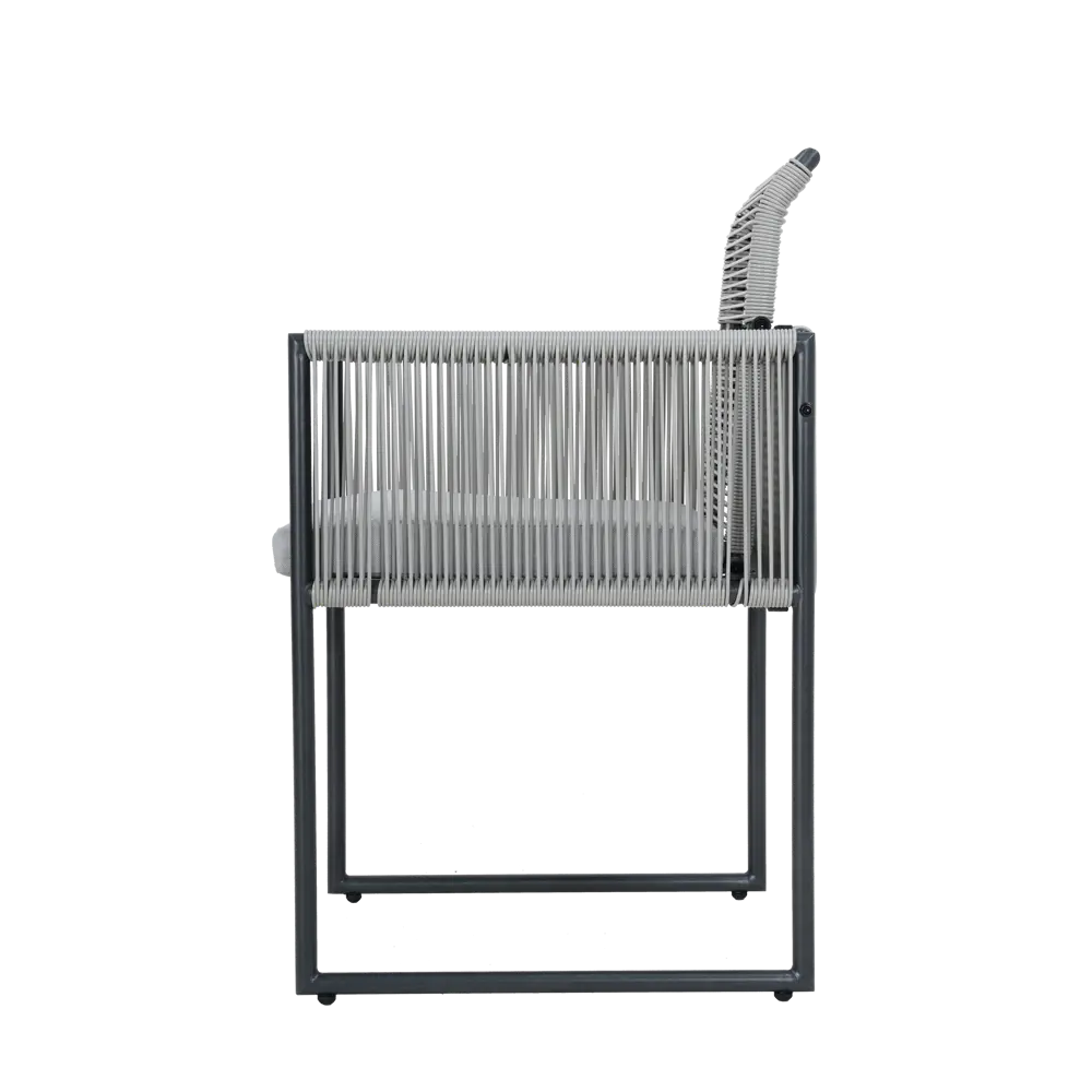 Набор садовой мебели для обеда BEGINIA Compass Сталь Стол, кресло 4 шт Серый / серебристый STLM-2192824 - Вид №3