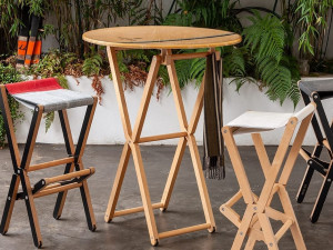 Высокий круглый складной стол