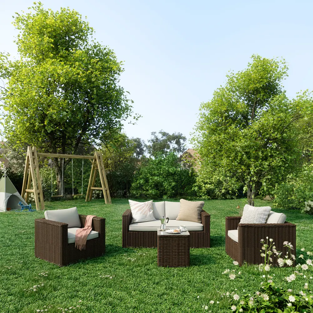 Кресло садовое Naterial Costa Rica 81x80x80 см искусственный ротанг коричневый STLM-2118561 - Вид №3