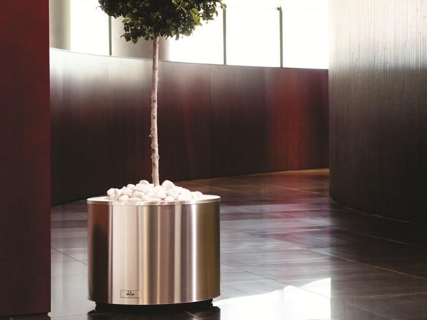 Hobby Flower Низкий круглый горшок из нержавеющей стали с автоматическим поливом Steel sun-id-1488962 - Вид №1