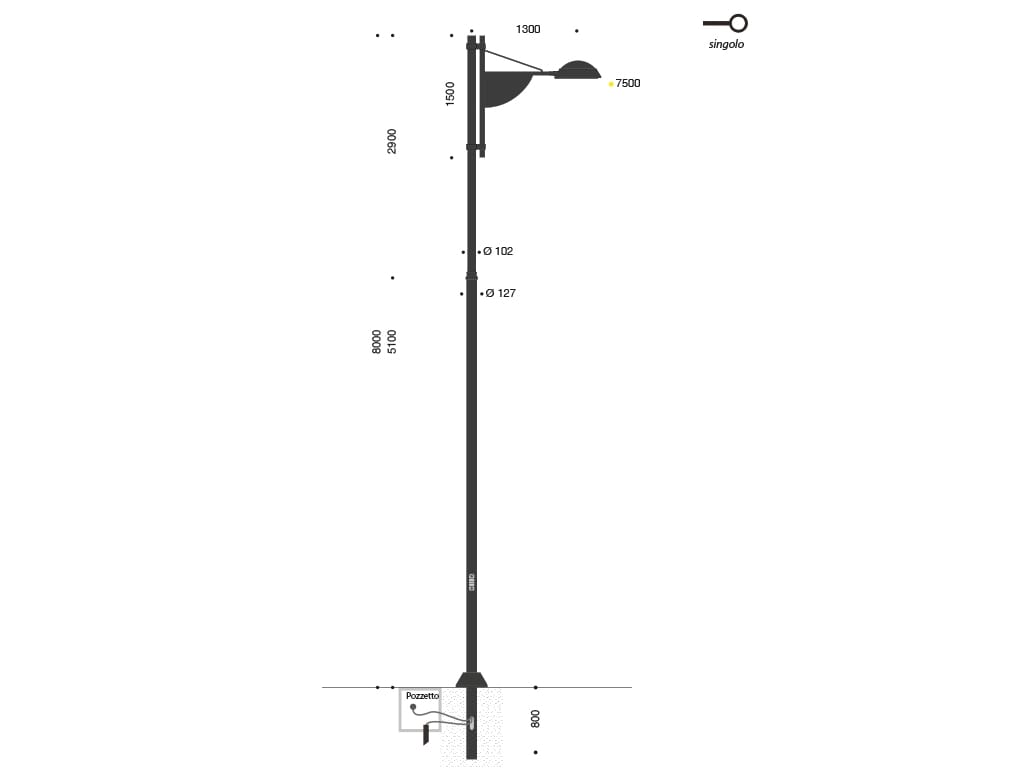 Оцинкованная сталь роторный уличный фонарь EUROCOMITALIA SKY R1 ARCH-00024690 - Вид №1