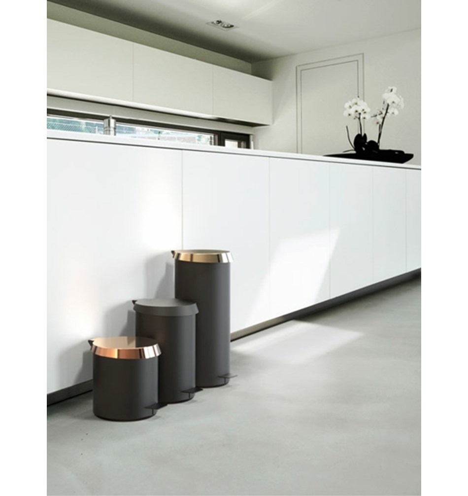 FROST Корзина для мусора 250 » черный / медь Нержавеющая сталь Черный / медь N3001-CB  - Вид №2