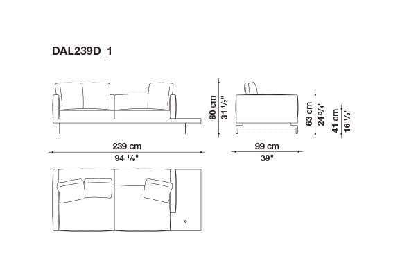 3-местный тканевый диван с полуостровом B&B Italia док ARCH-00061121 - Вид №172