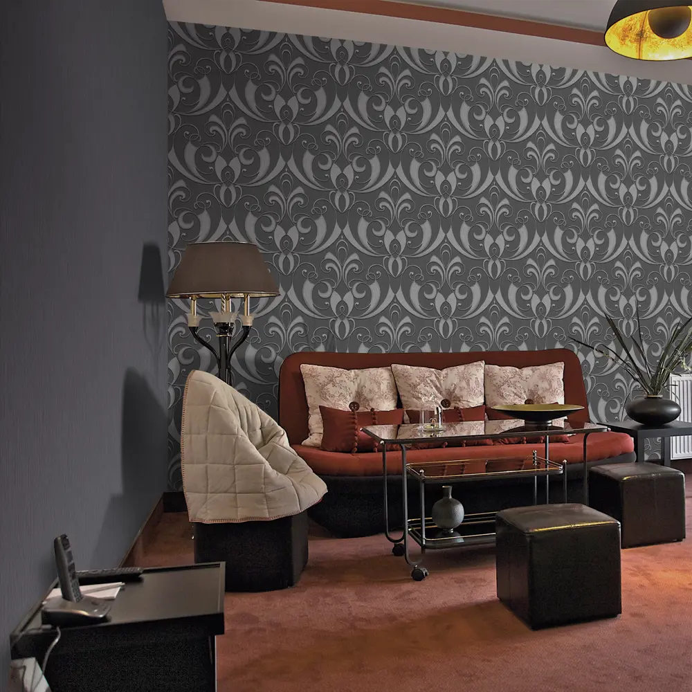 Обои флизелиновые Erismann Elegance чёрные 1.06 м 4596-7 82136430 STLM-2005603 - Вид №2