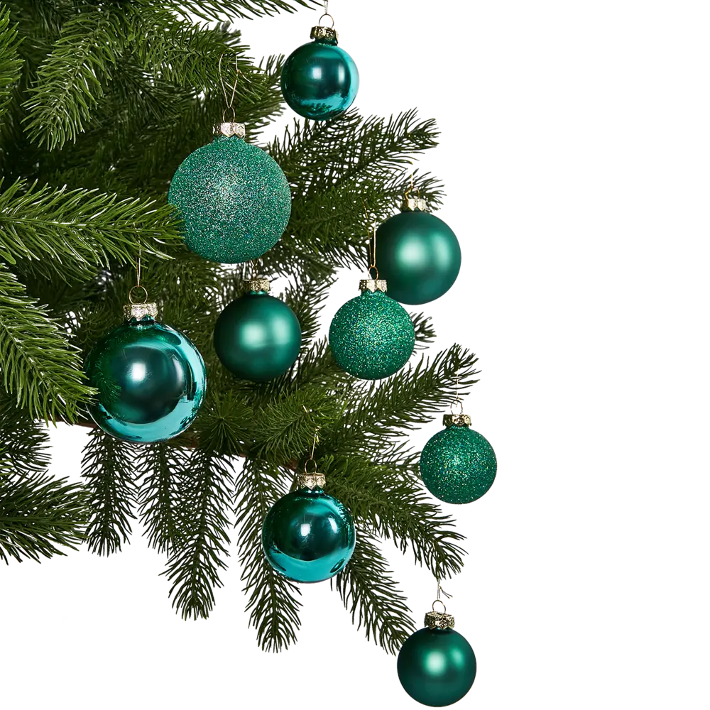 Набор новогодних шаров Christmas ø6 см стекло цвет зеленый 26 шт. 87036411 STLM-2208890 Santreyd 