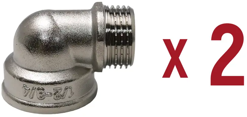 91222975 Уголок Aqualink внутренняя-наружная резьба 1/2"х3/4" никелированная латунь k18757 2 шт. STLM-0804411
