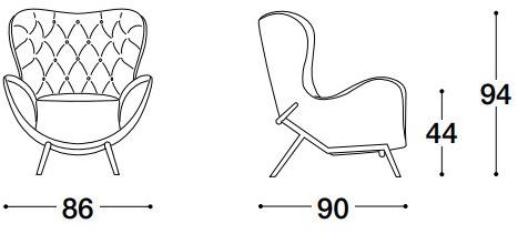 VOLPI Стеганое кресло с подлокотниками Luigi volpi Lv-22002 - Вид №3
