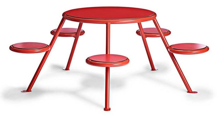 VESTRE Стол HPL для общественных мест со встроенными стульями sun-id-1417334 - Вид №12